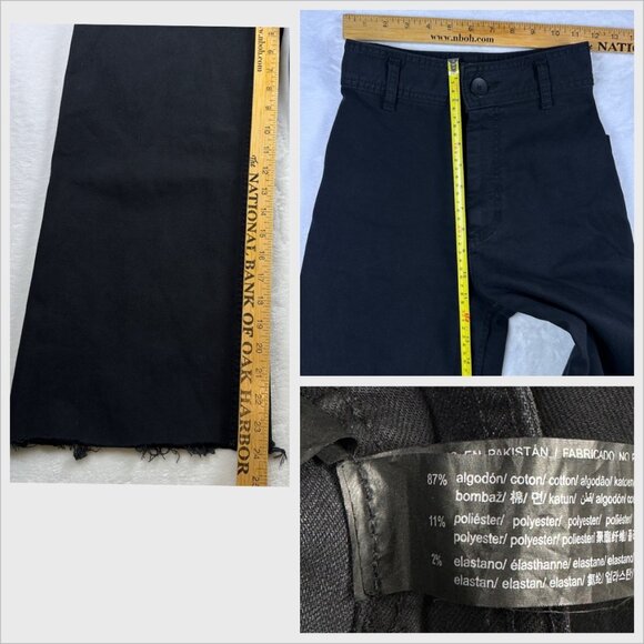 Zara Womens Wide-Leg Raw Hem Jeans Size 0 High Rise Trendy Streetcore Denim - Picture 8 of 9